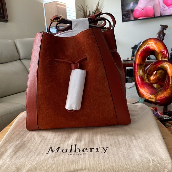 Mulberry Small Millie in Rust Suede & Silky Calf with pouch - Picture 4 of 9